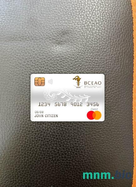 Burkina Faso the central bank of west african states bank master obciążyć card wygląd fotograficzny skan PSD + zdjęcie